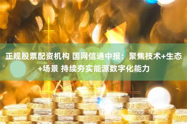 正规股票配资机构 国网信通中报：聚焦技术+生态+场景 持续夯实能源数字化能力